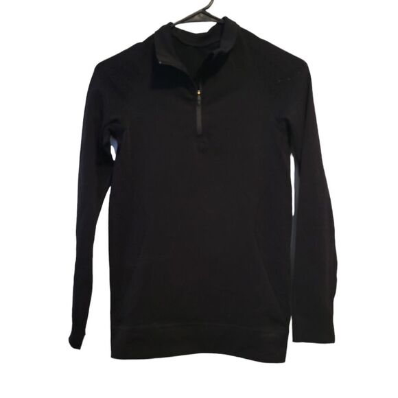 Lululemon Black Quarter Zip Pullover Women's Size 2 - Picture 1 of 8
